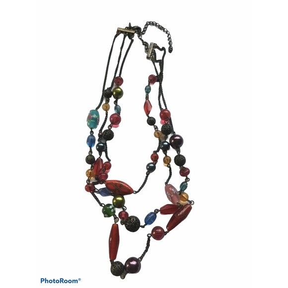 Vintage Avon Red Multi Strand Necklace - Picture 2 of 3